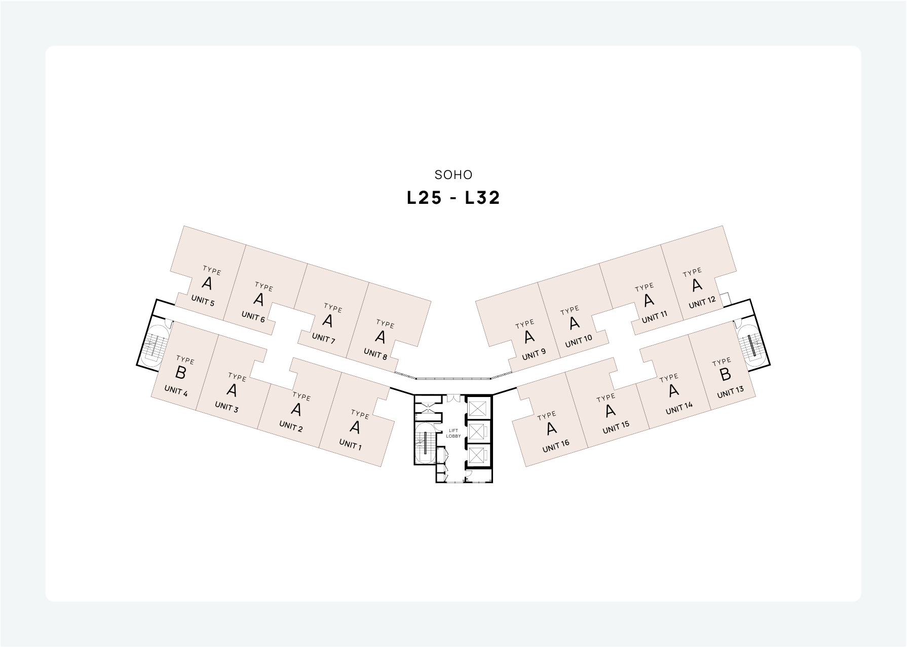 SOHO Level 25 to 32 Floor Plan