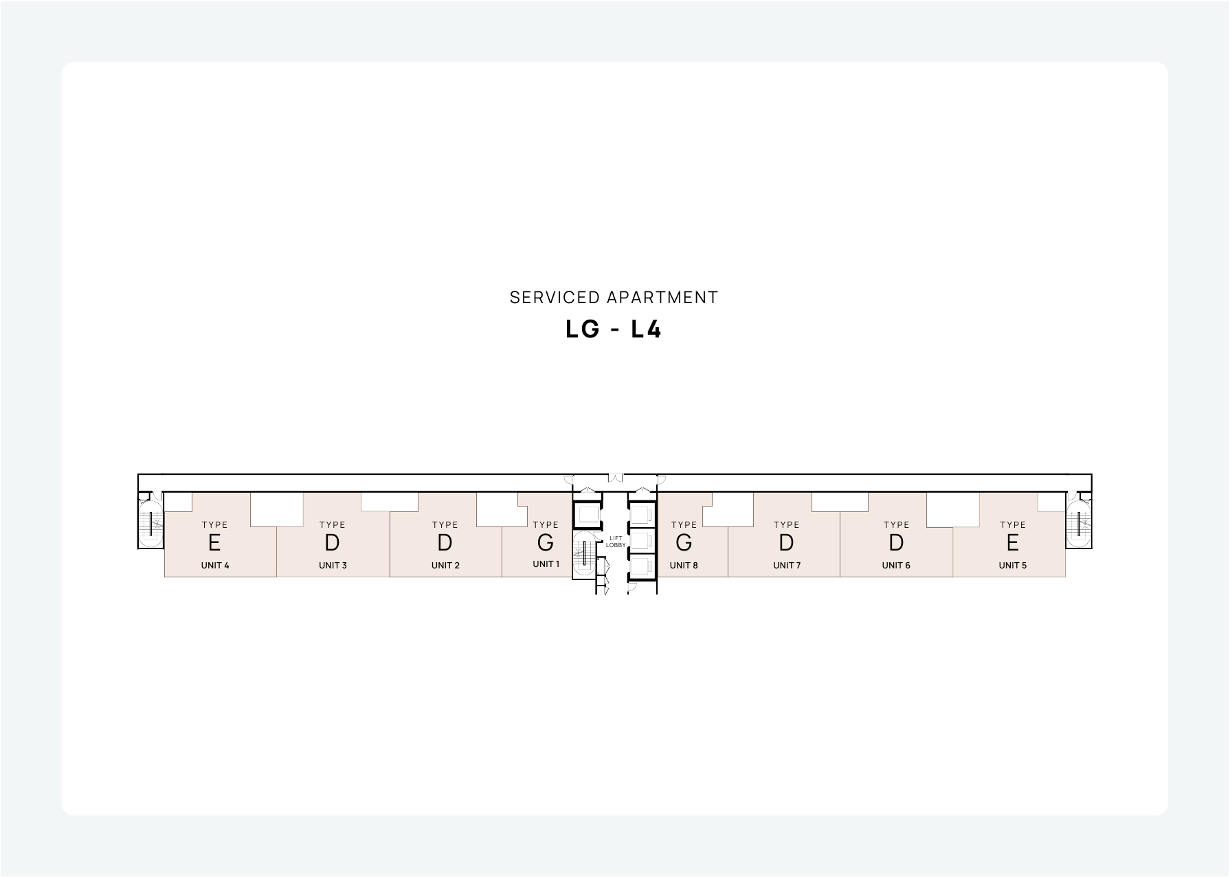 Serviced Apartment Lower Ground to Level 4 Floor Plan